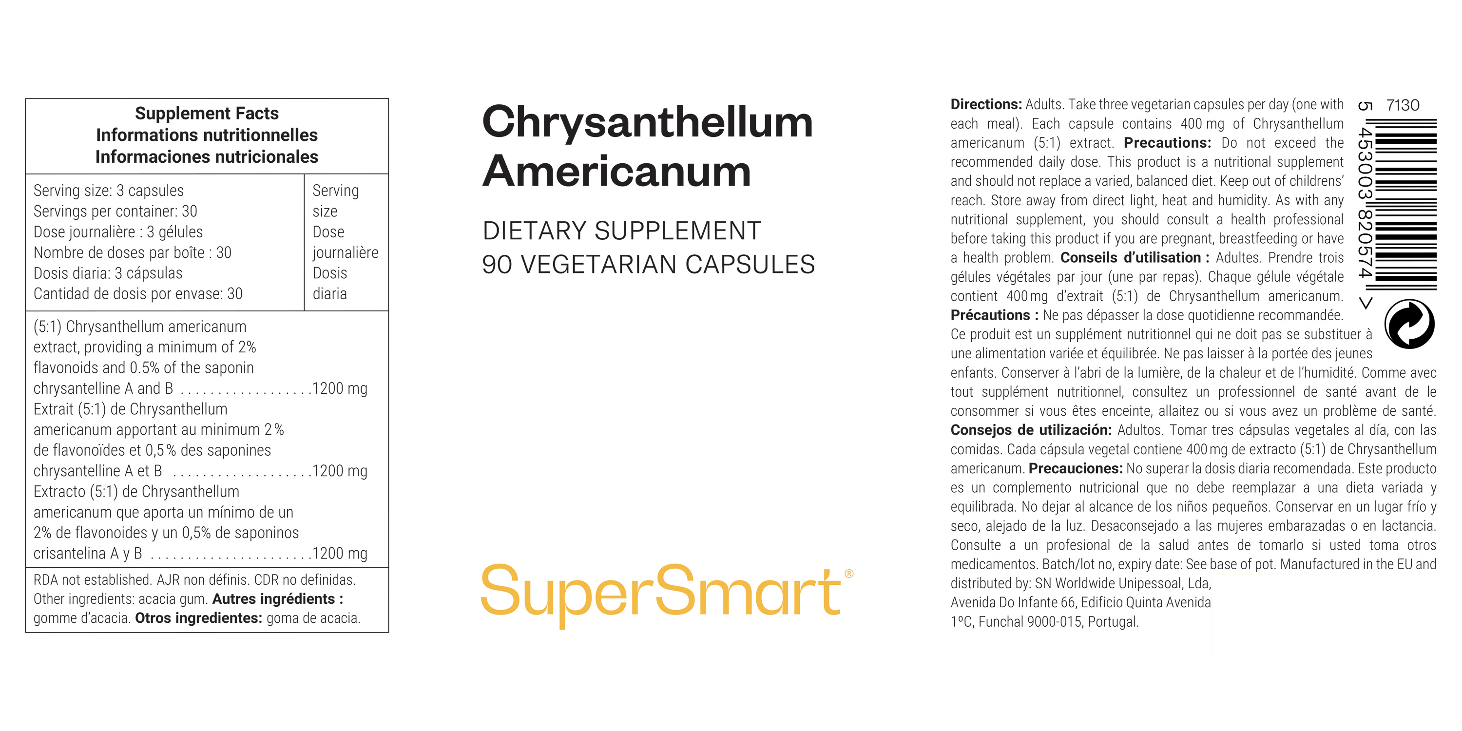 Chysantellum Americanum suplemento alimentar