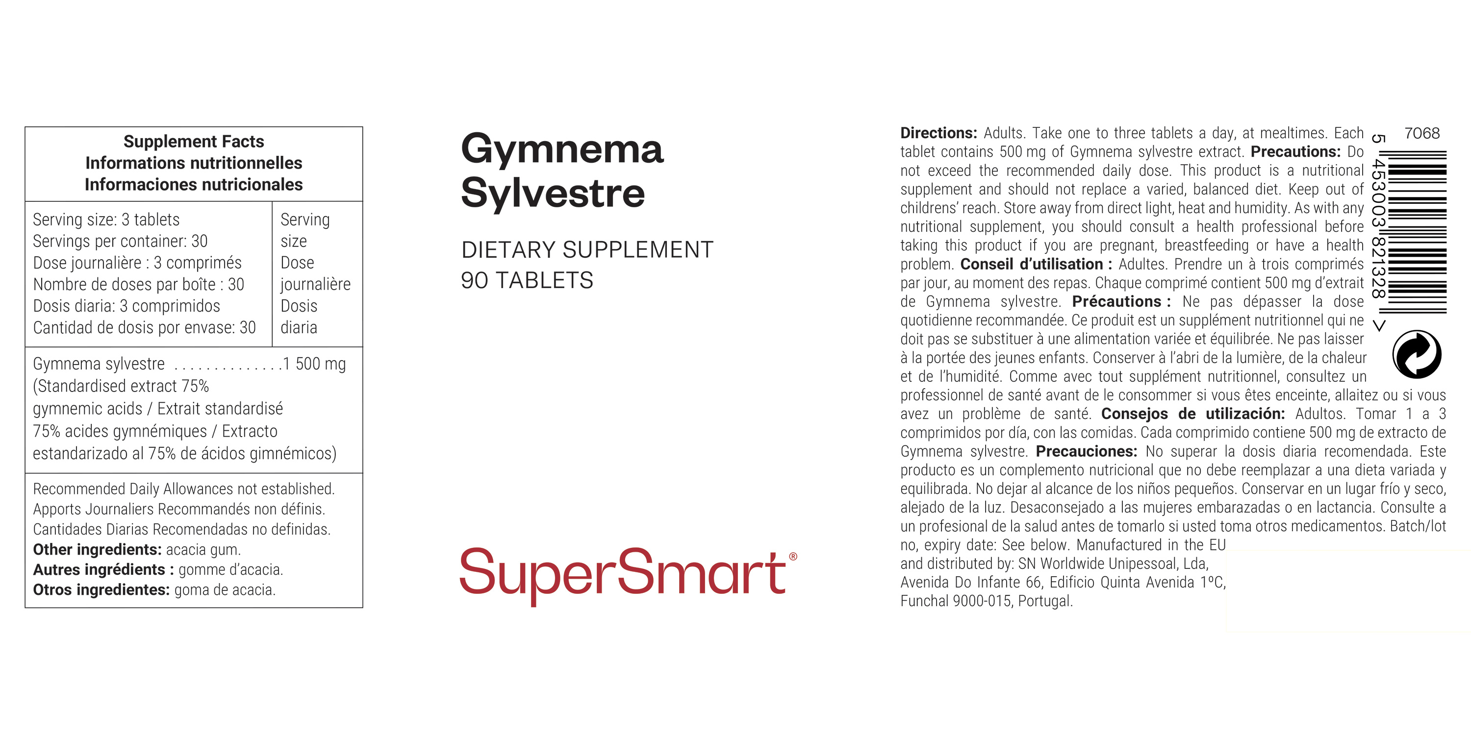 Gymnema Sylvestre dietary supplement, 75% gymnemic acids