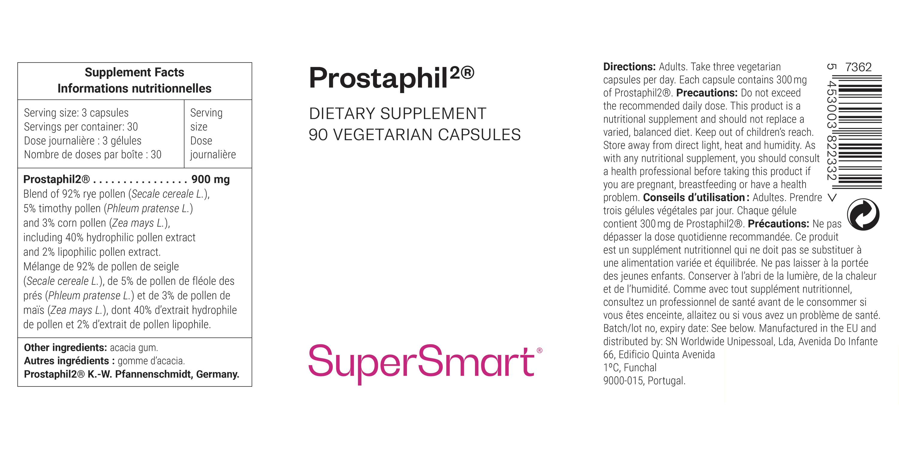 Prostaphil 2 ® suplemento alimentar, contribui para a saúde da próstata