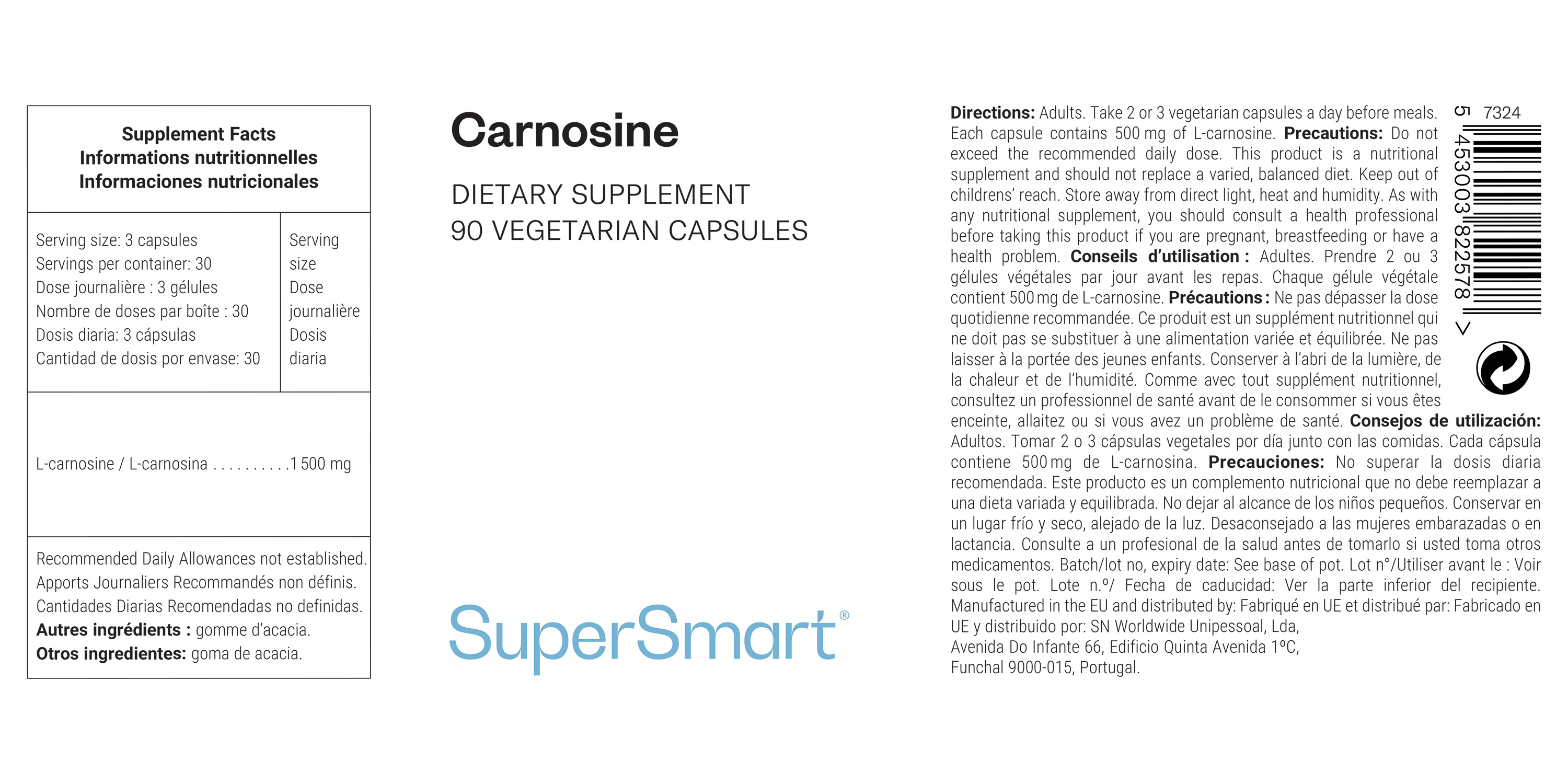 Carnosine dietary supplement