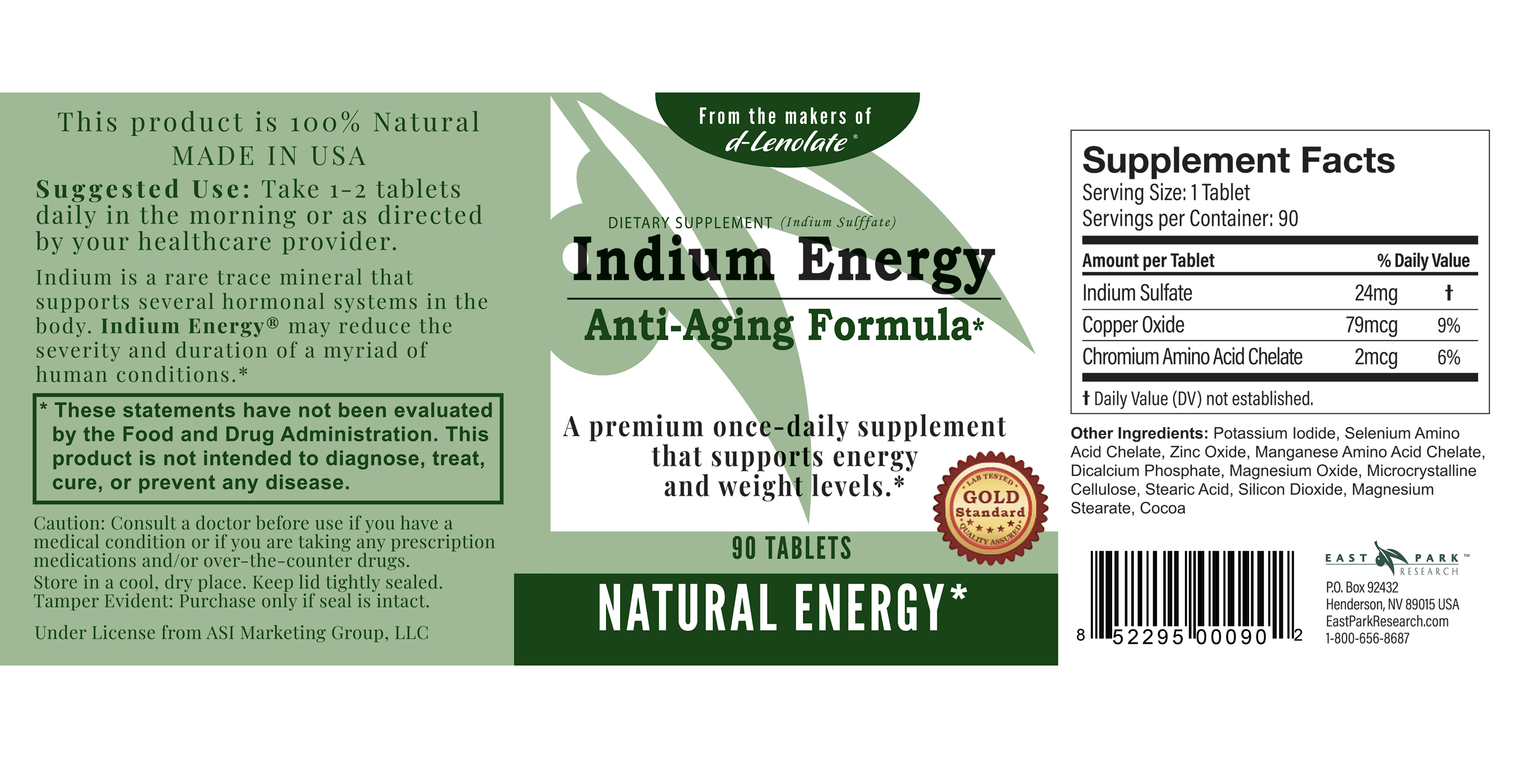 Complemento Indium Energy para la salud hormonal 