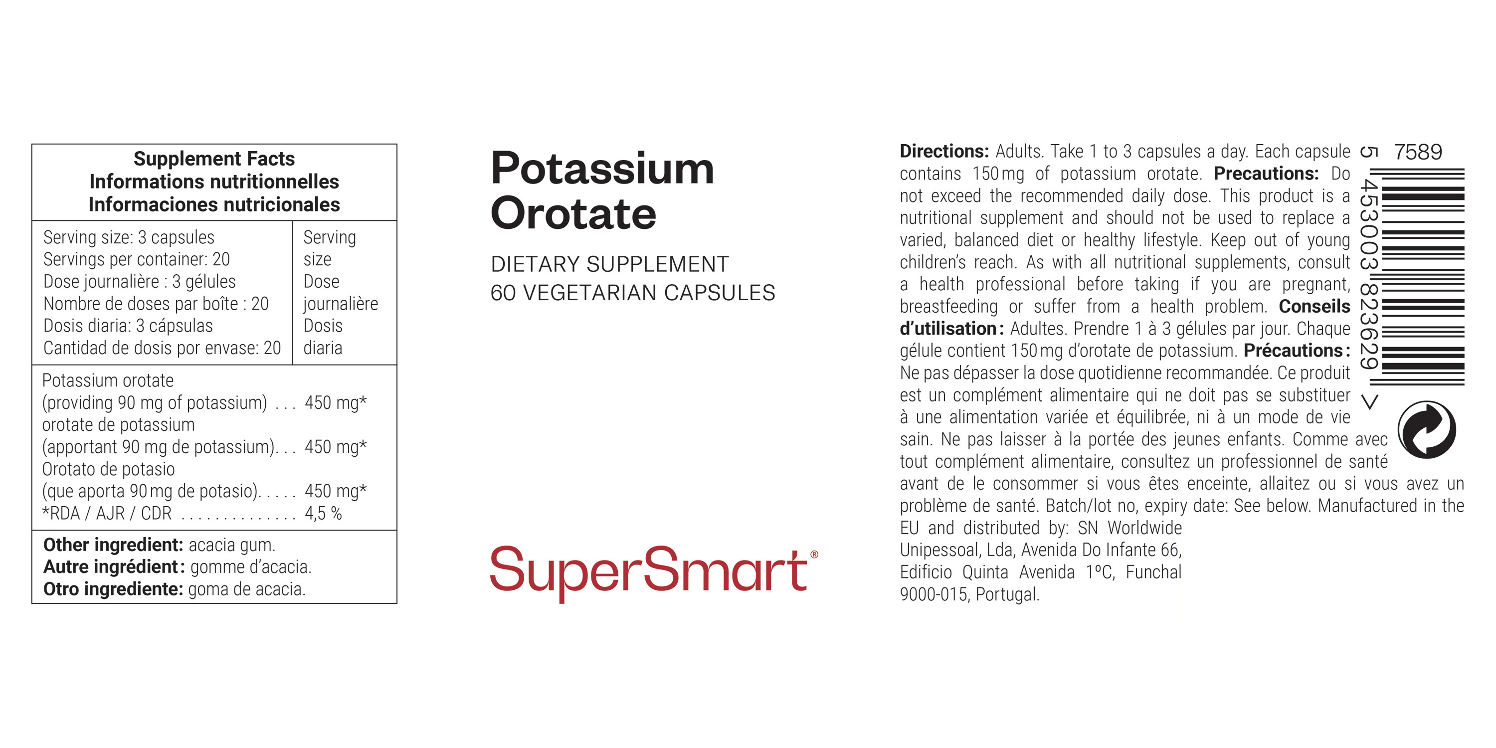 Integratore di orotato di potassio