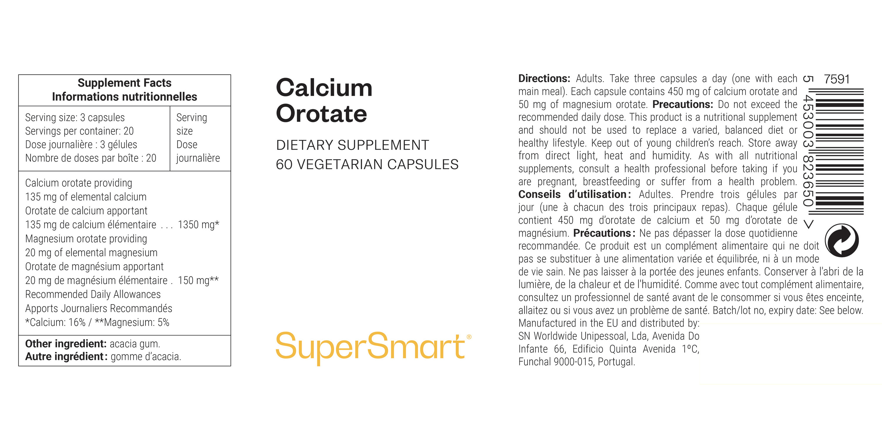 Calcium Orotate suplemento alimentar