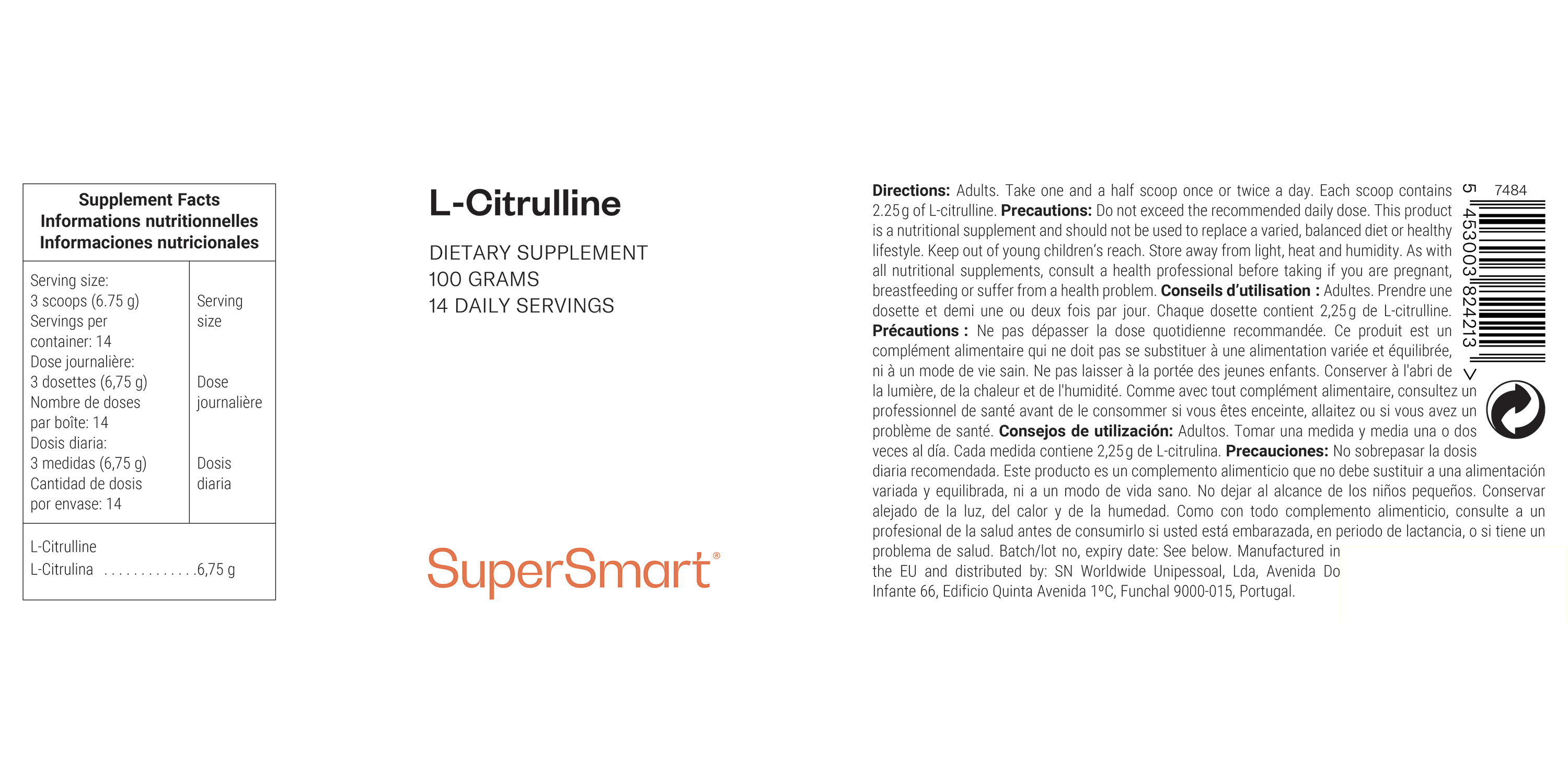 Suplemento alimentar de L- Citrulline