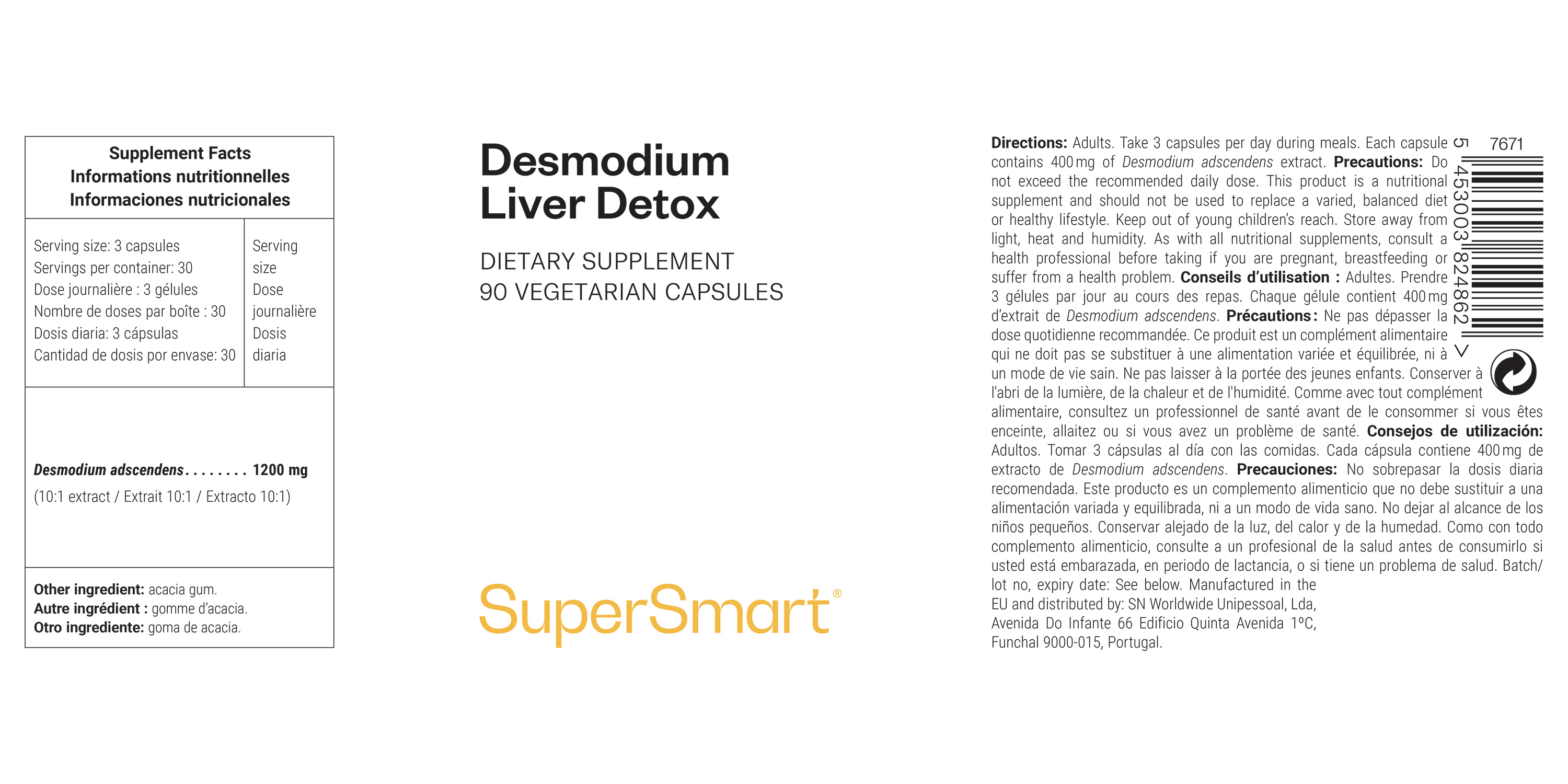 Voedingssupplement op basis van desmodium adscendens 