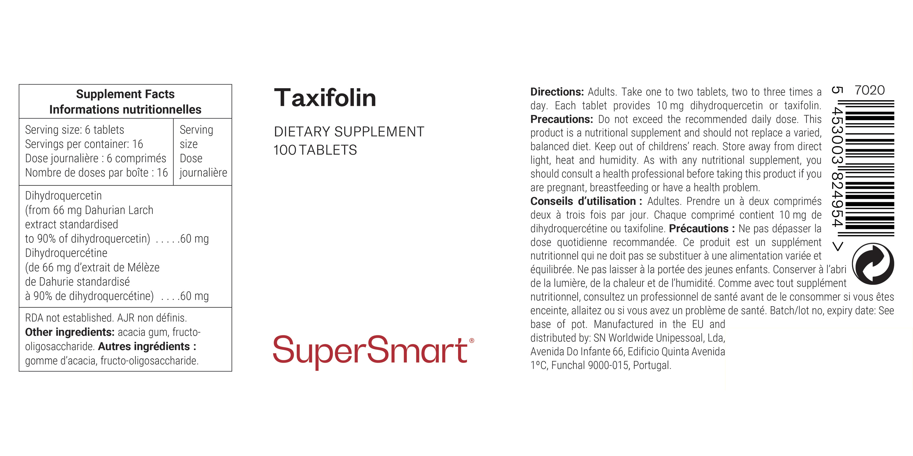 Taxifolin supplement for the circulation