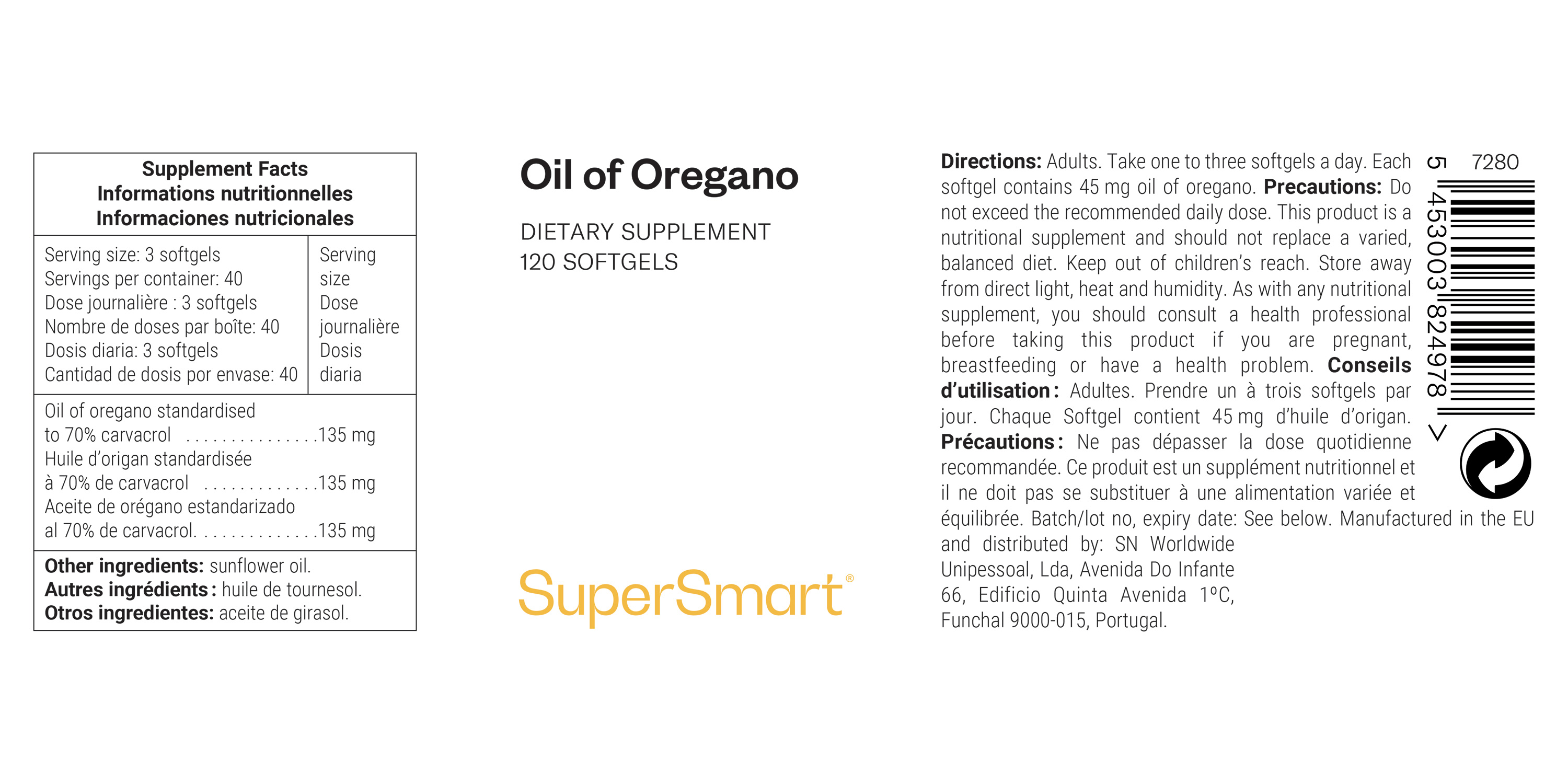 Nahrungsergänzungsmittel mit Oregano-Öl