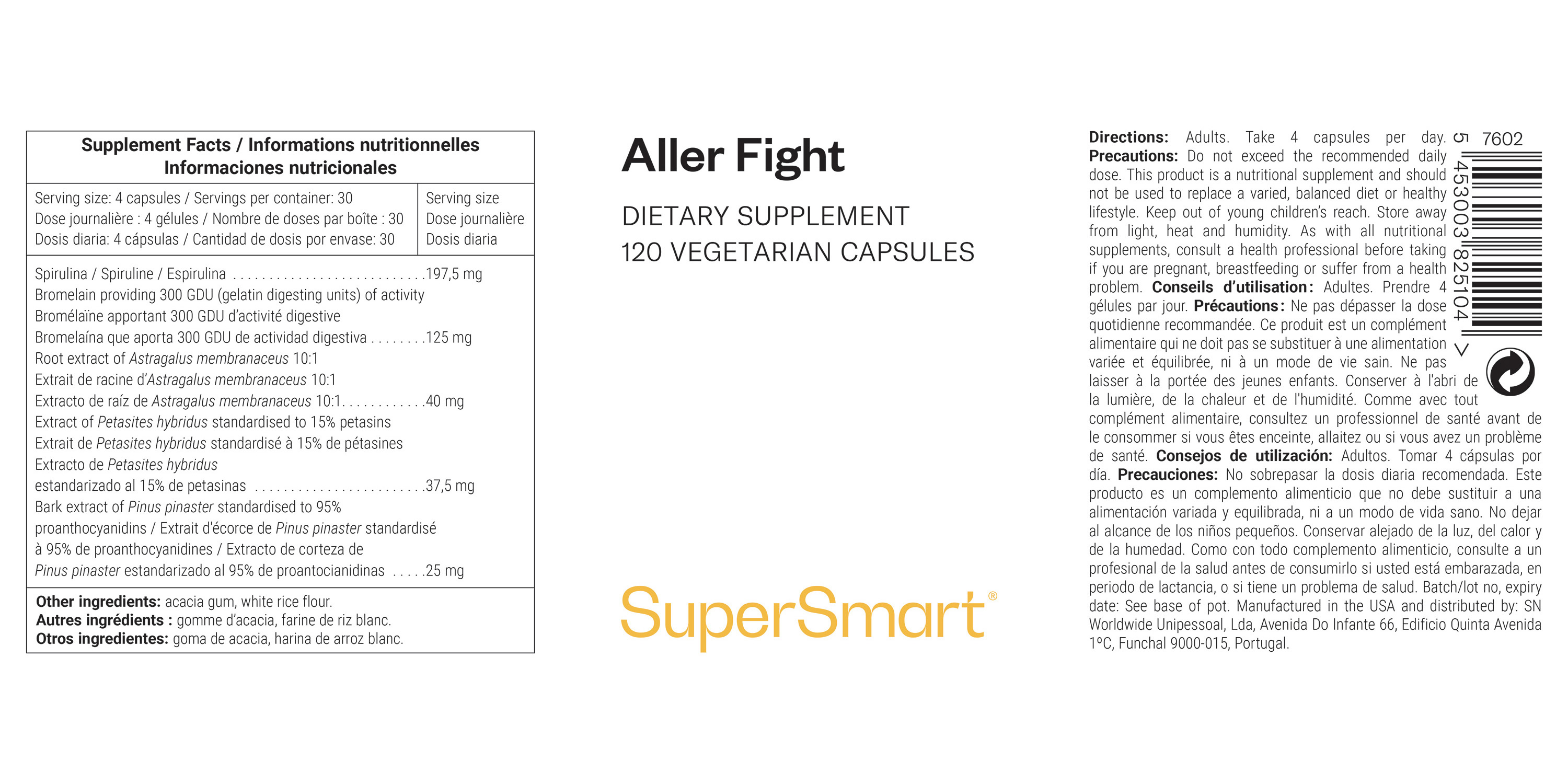 Dietary supplement for fighting pollen allergies