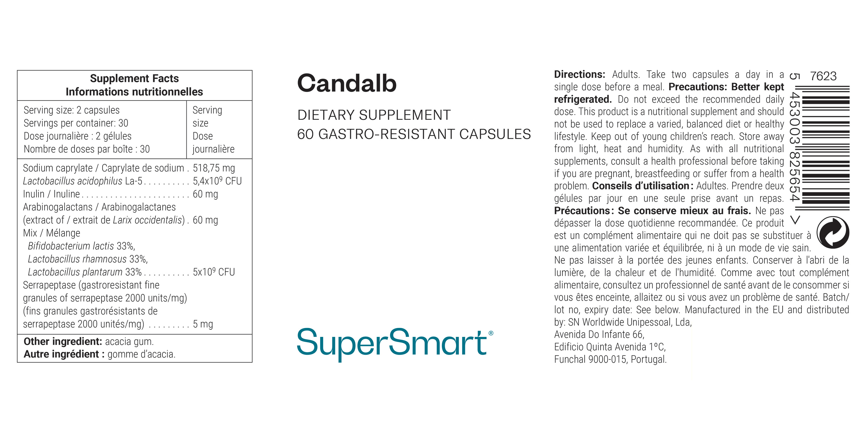 Complemento alimenticio contra las levaduras Candida albicans y la candidiasis