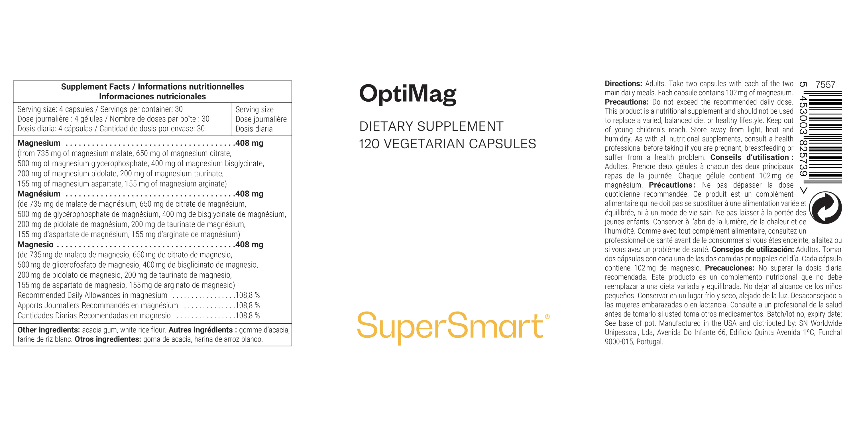 Complemento alimenticio de magnesio