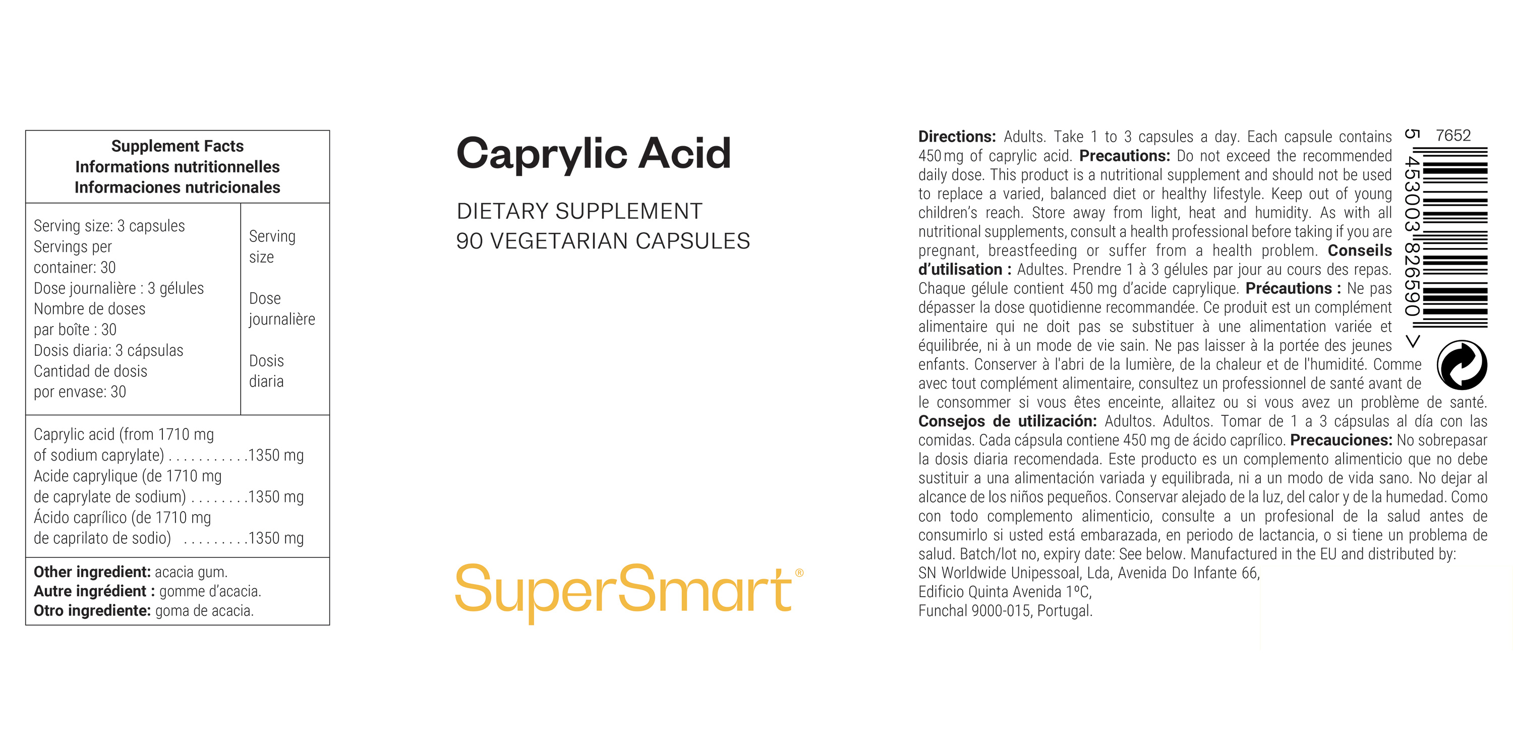 Integratore alimentare di acido caprilico