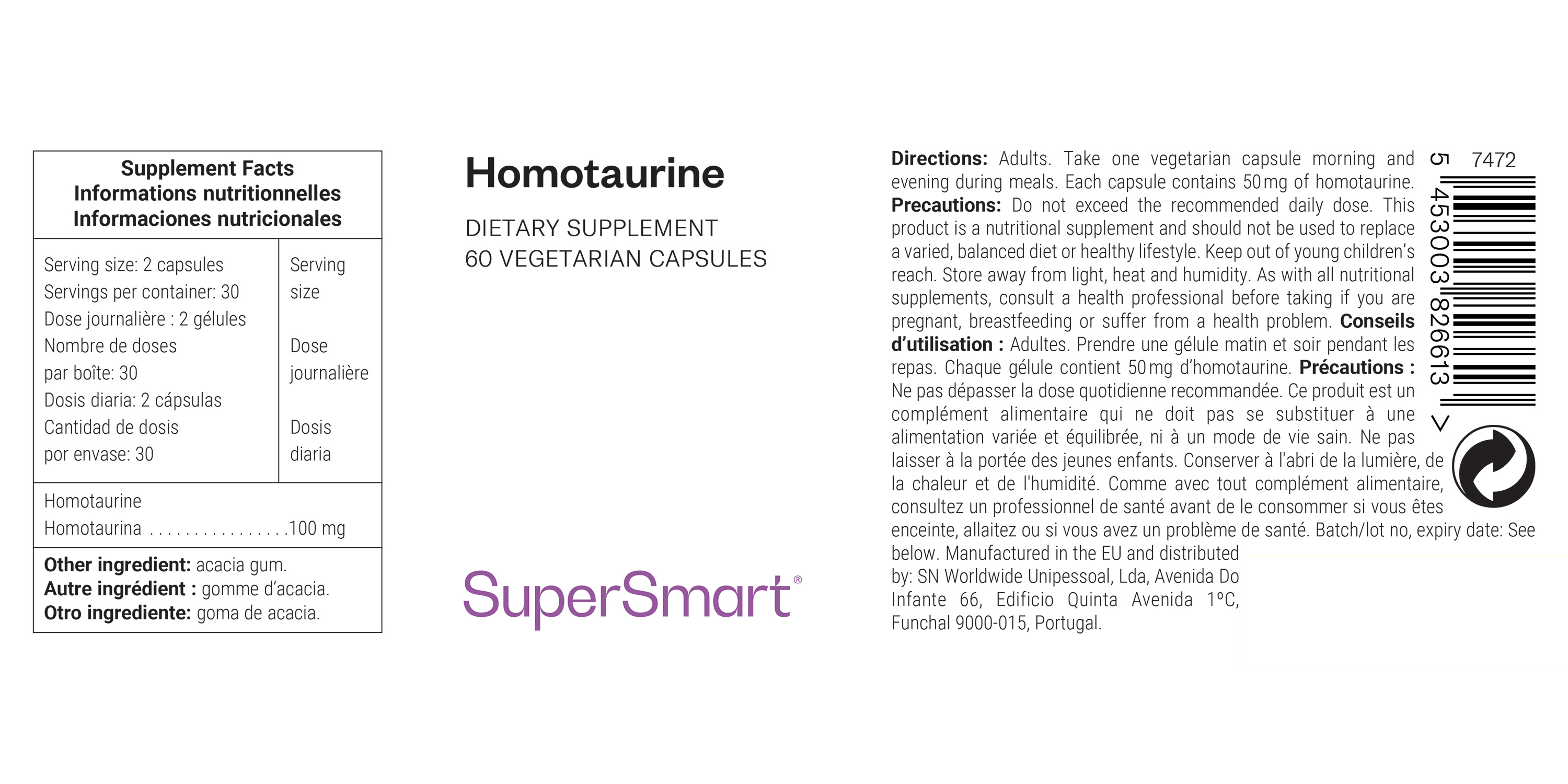 Homotaurine Supplement