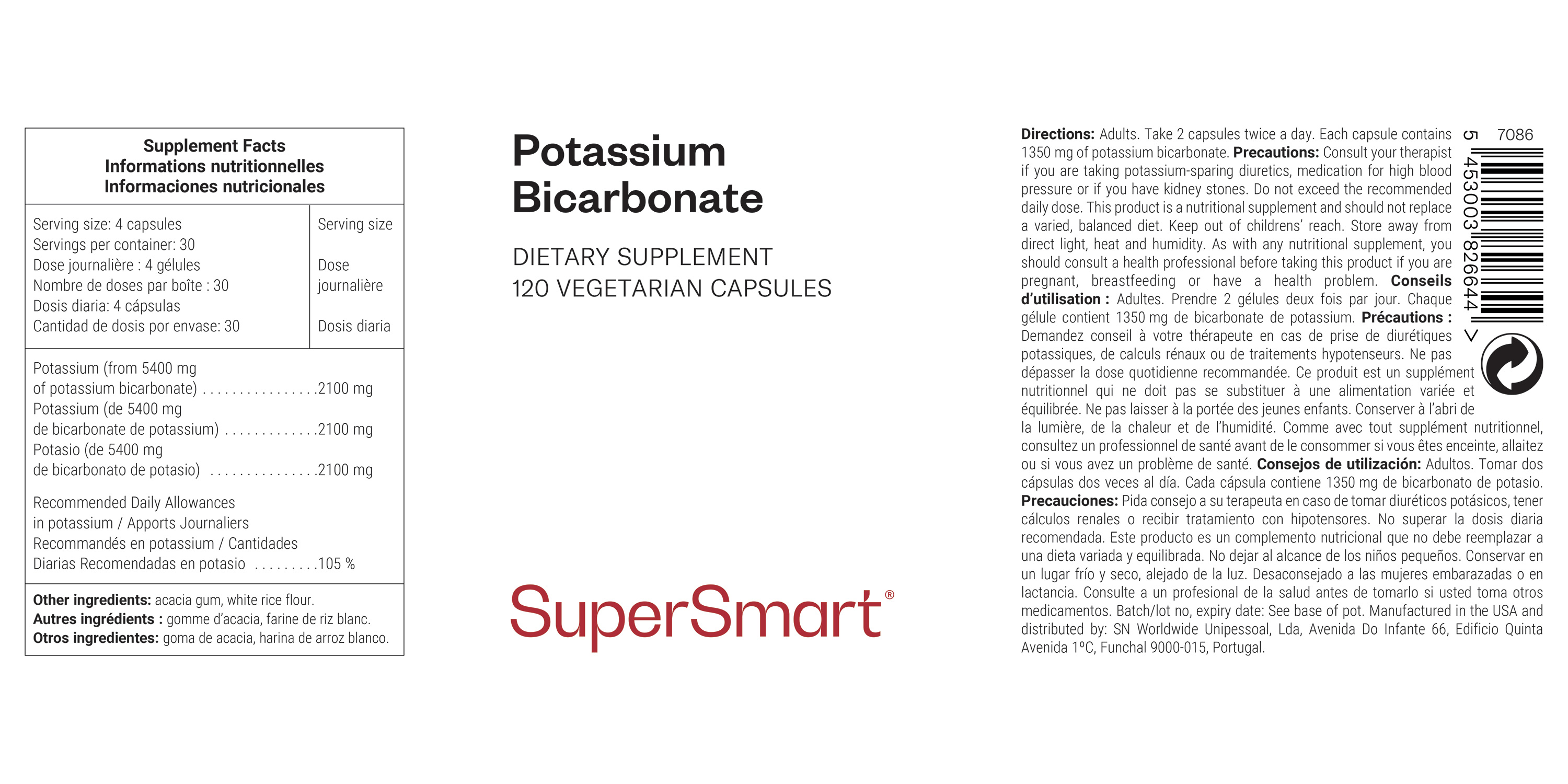 Complemento Alimenticio de Bicarbonato de Potasio 