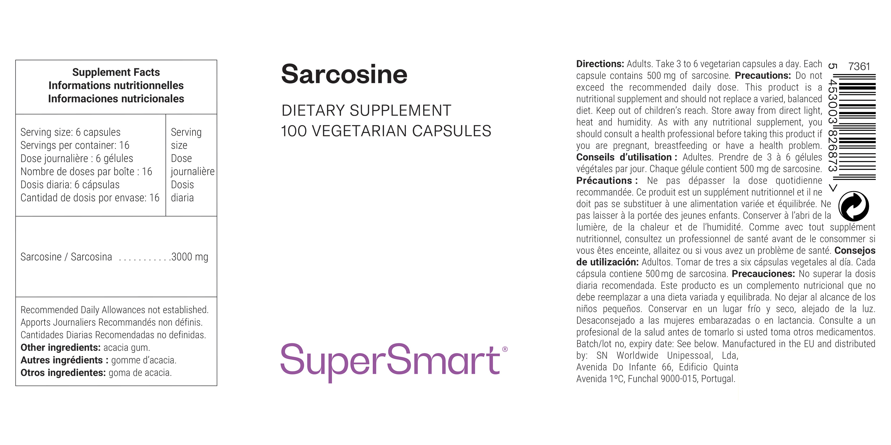 Complément alimentaire de N-méthylglycine