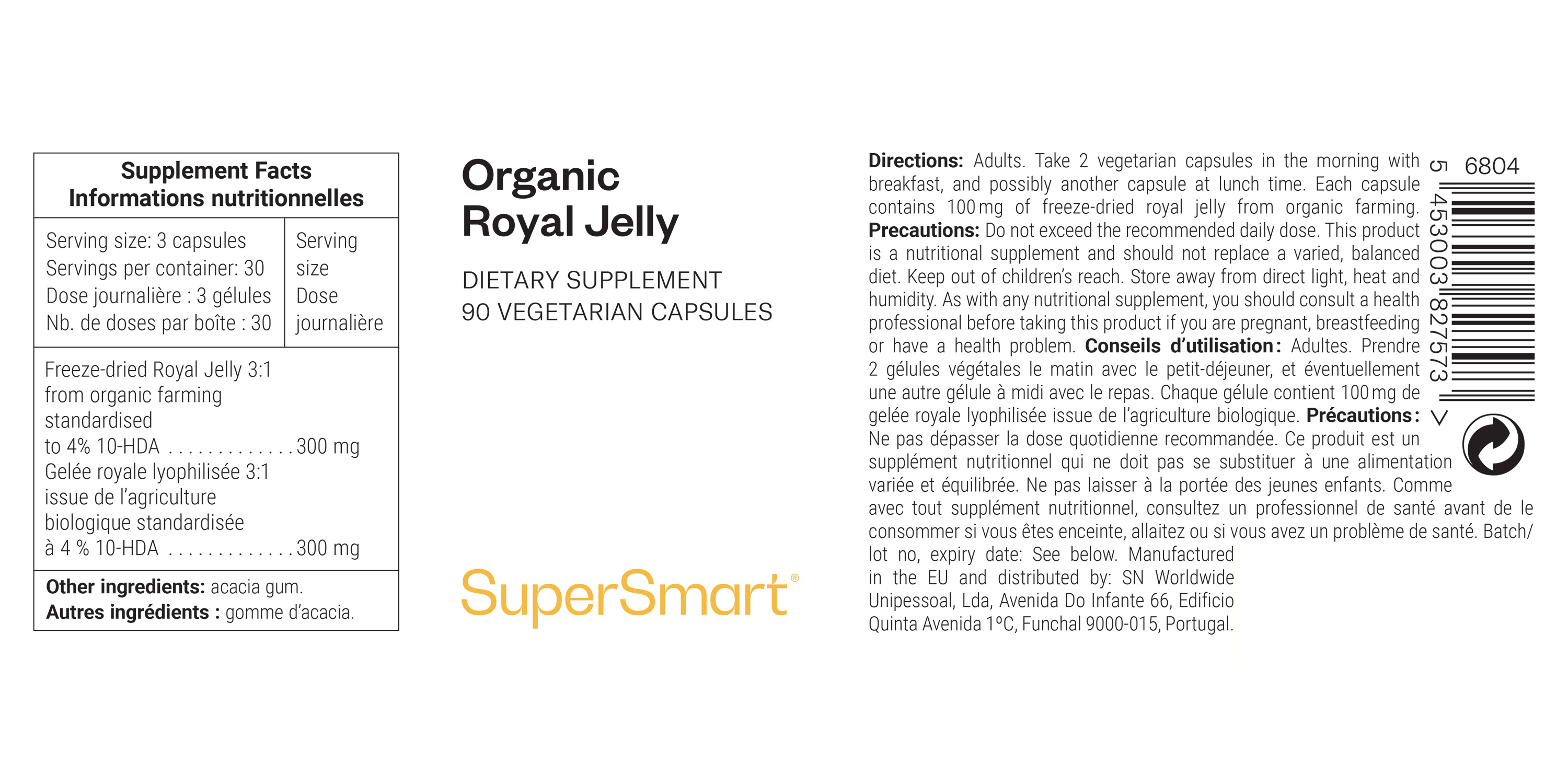 Organic Royal Jelly 4% 10-HDA