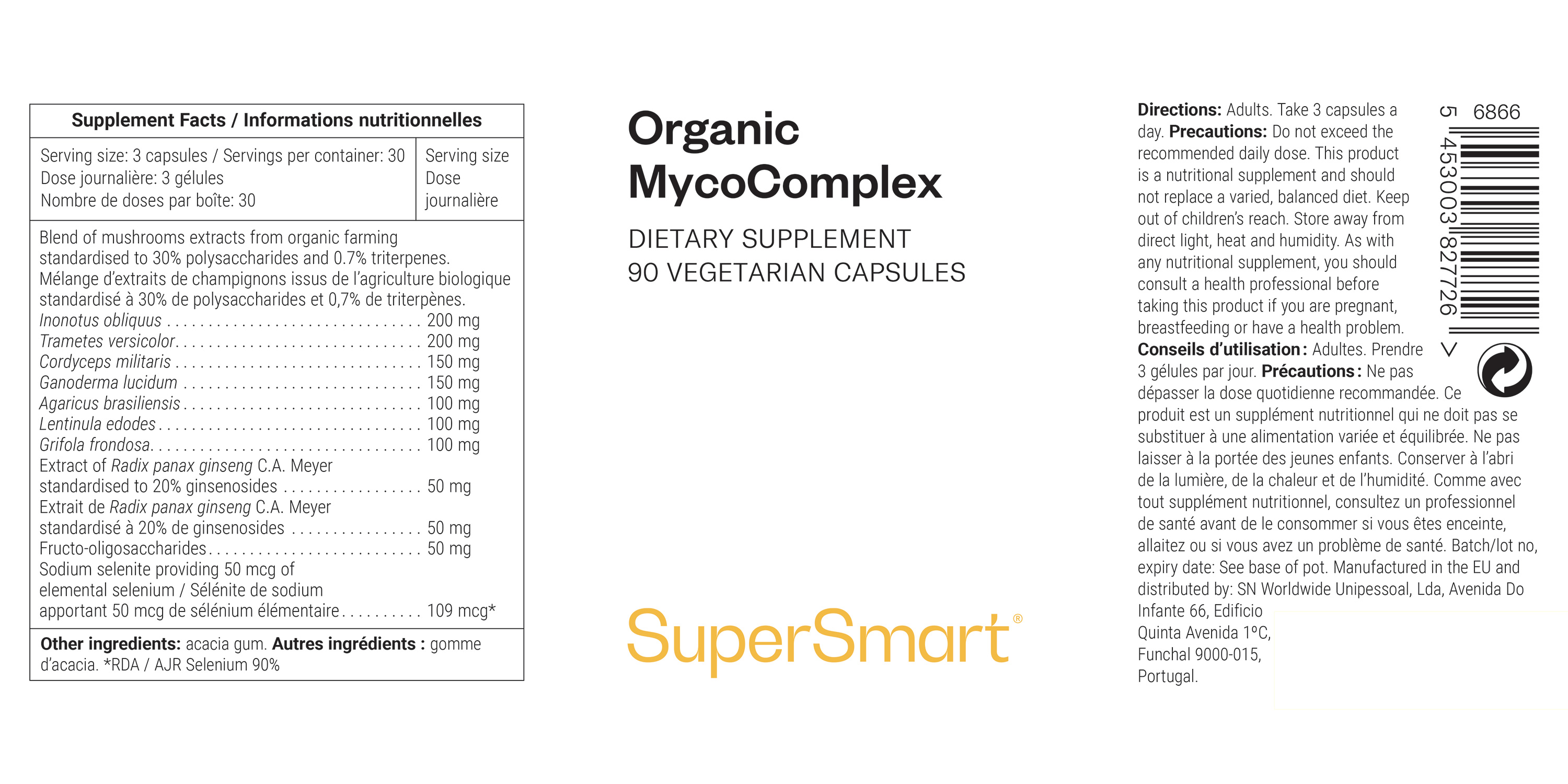 Complemento alimenticio de hongos medicinales