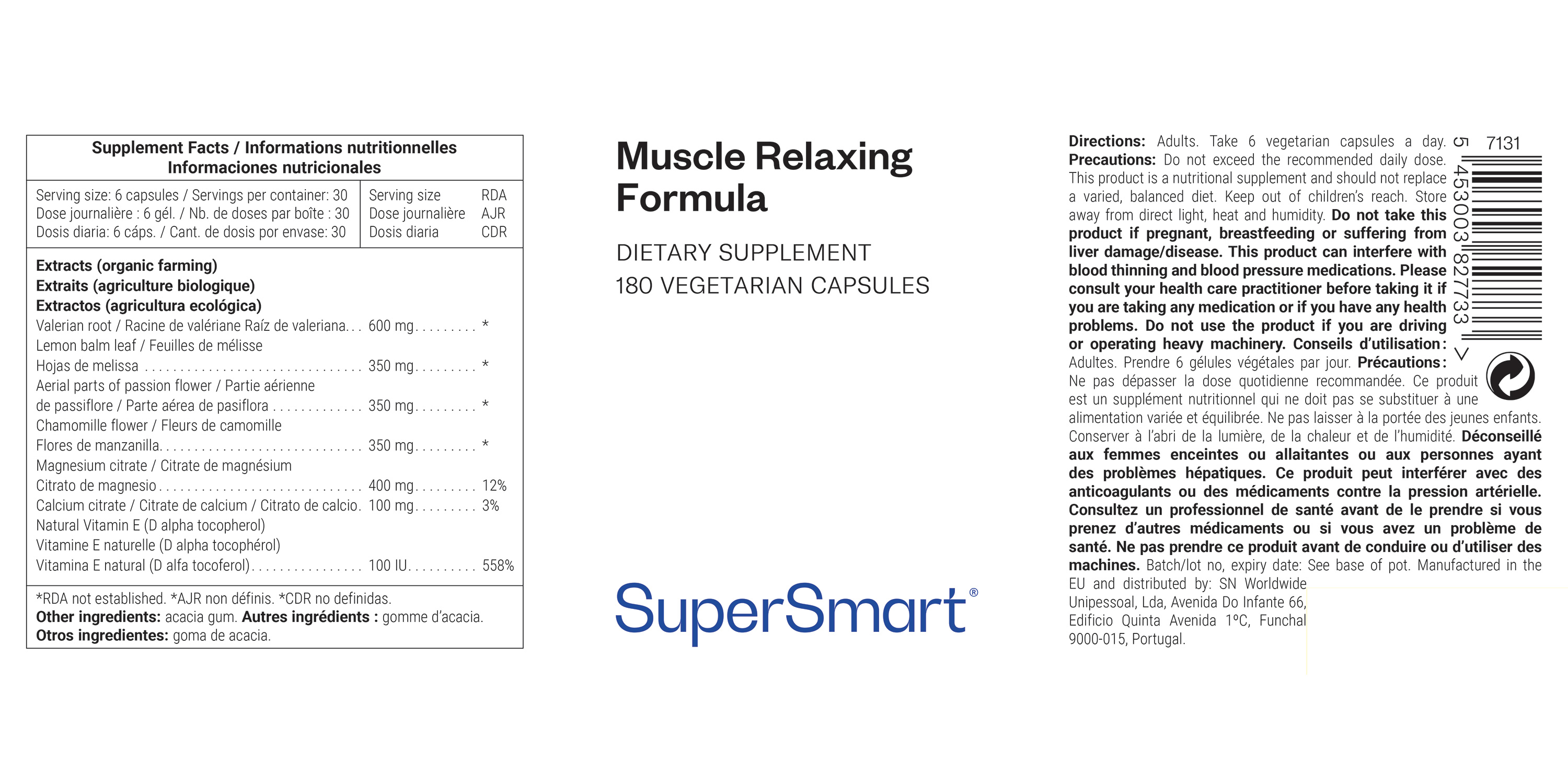 Muscle Relaxing Formula Supplement