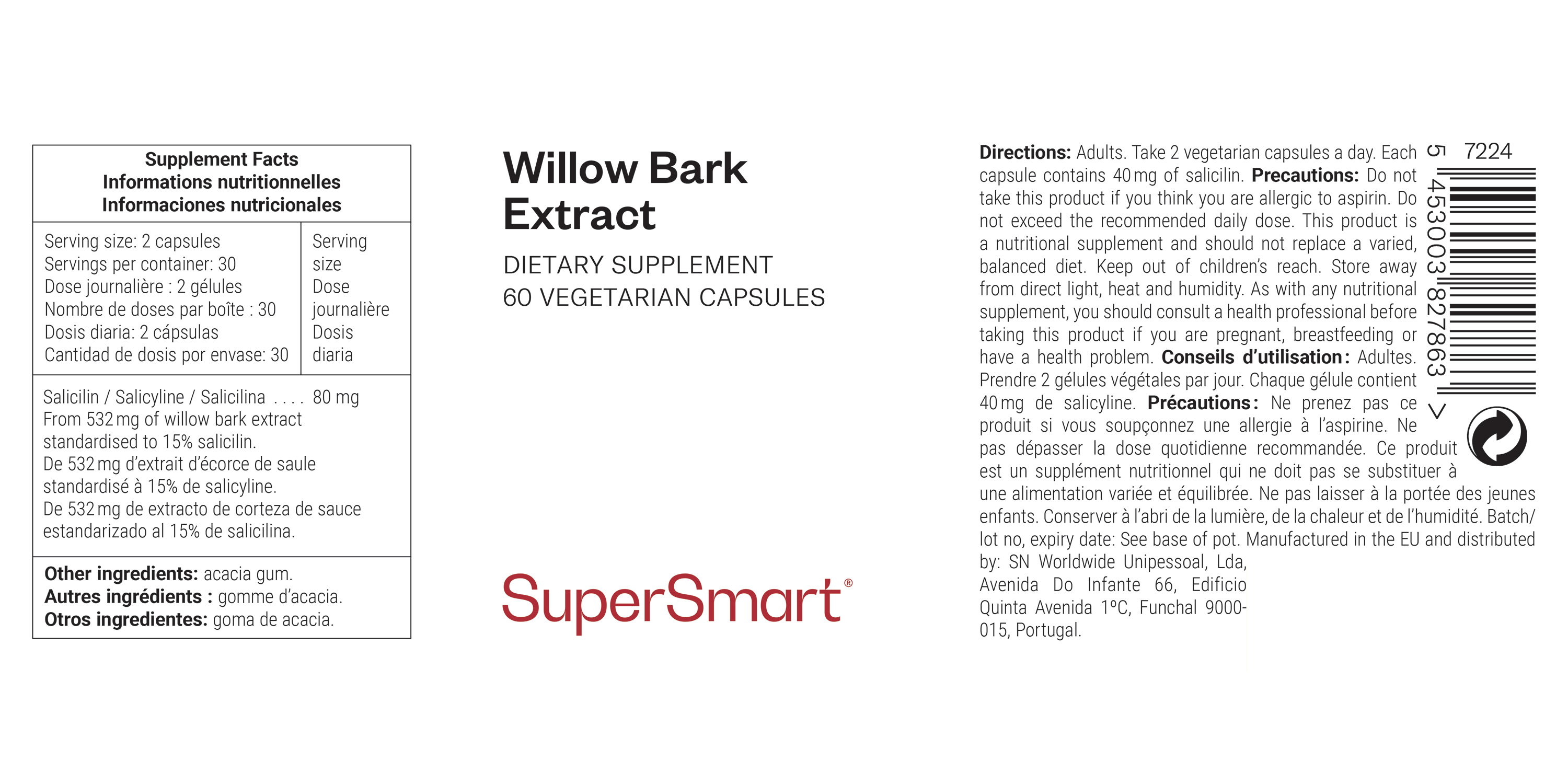 Willow Bark Extract Supplement