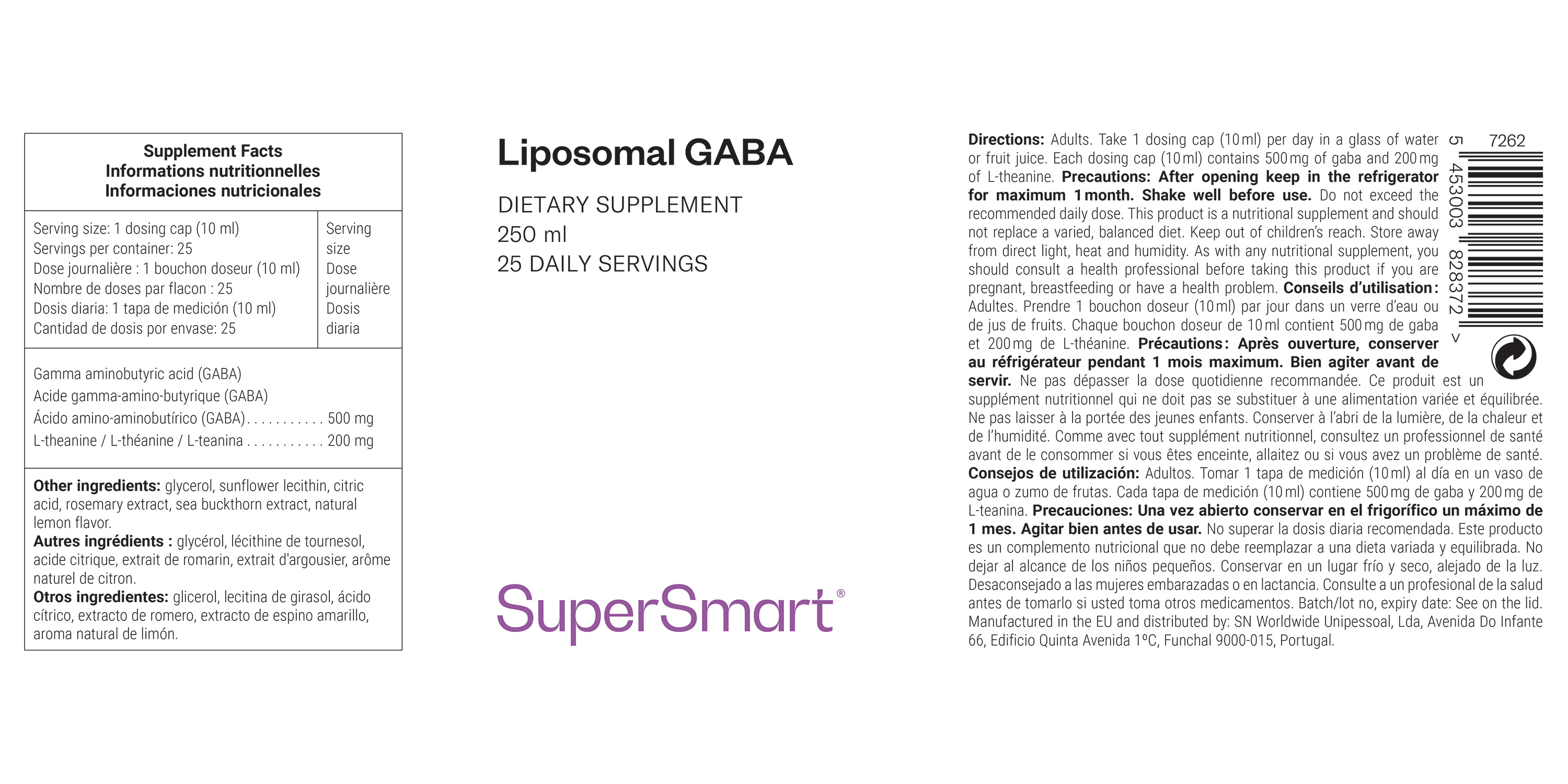 Complemento de GABA liposomal con L-teanina