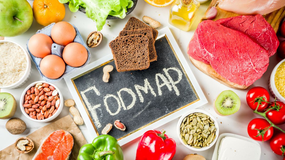 FODMAP-arme Diät mit verschiedenen Lebensmitteln